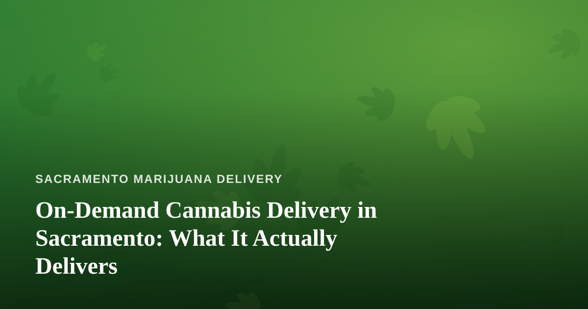 On-Demand Cannabis Delivery in Sacramento: What It Actually Delivers