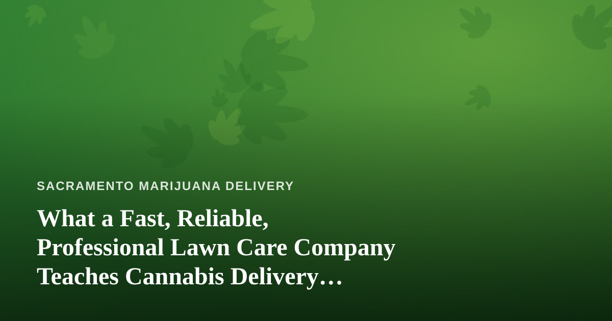 What a Fast, Reliable, Professional Lawn Care Company Teaches Cannabis Delivery Operators